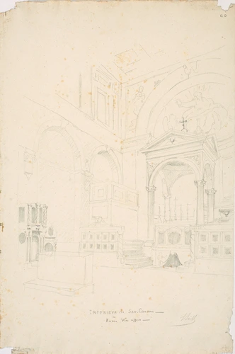 Louis Boitte - Eglise de Saint-Césaire, l'intérieur vu du côté de l'autel