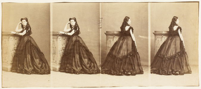 André Adolphe Eugène Disdéri - Mme Berthier en pied, en quatre poses