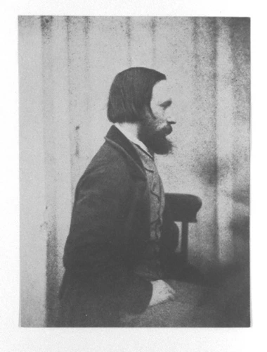 Auguste Vacquerie - Autoportrait, assis, profil droit