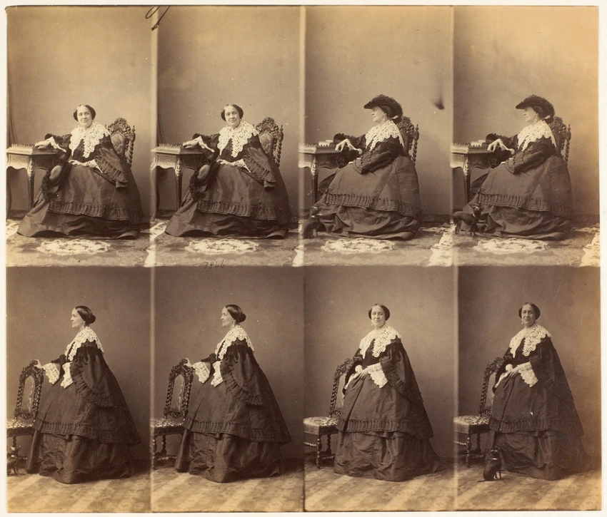 Mme de Stolespine en huit poses, quatre assis, quatre en pied - André Adolphe Eugène Disdéri