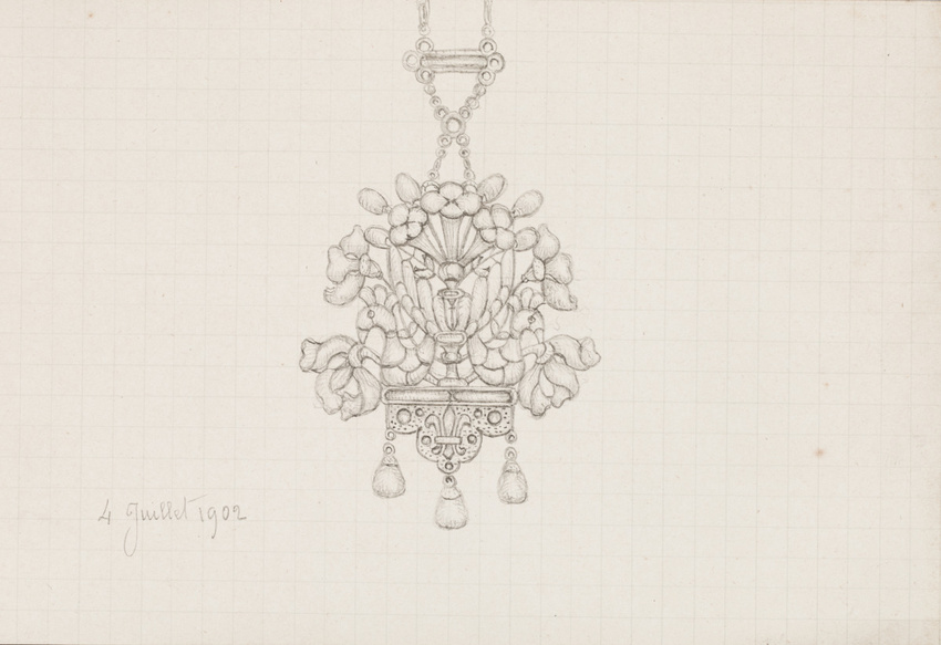 Collier En Argent 925 Avec Pendentif Floral Ouvragé En Forme De Goutte - Occasion