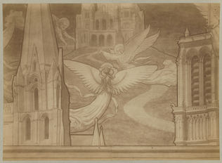 D. Freuler - Photographie d'un détail du carton pour la mosaïque Le Voeu de Loui...