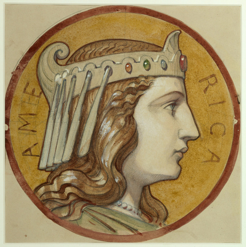 Charles Lameire - Comptoir d'Escompte, frise supérieure de la façade, América