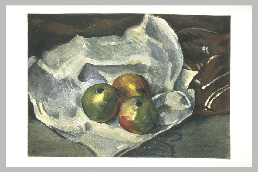 Paul Gachet - Trois pommes sur un torchon blanc
