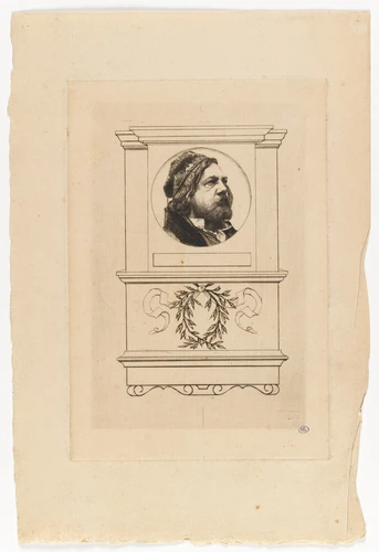 Anonyme - Projet de frontispice avec un portrati de Théophile Gautier