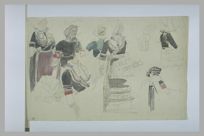 Eugène Boudin - Etudes de costumes de femme bretonne