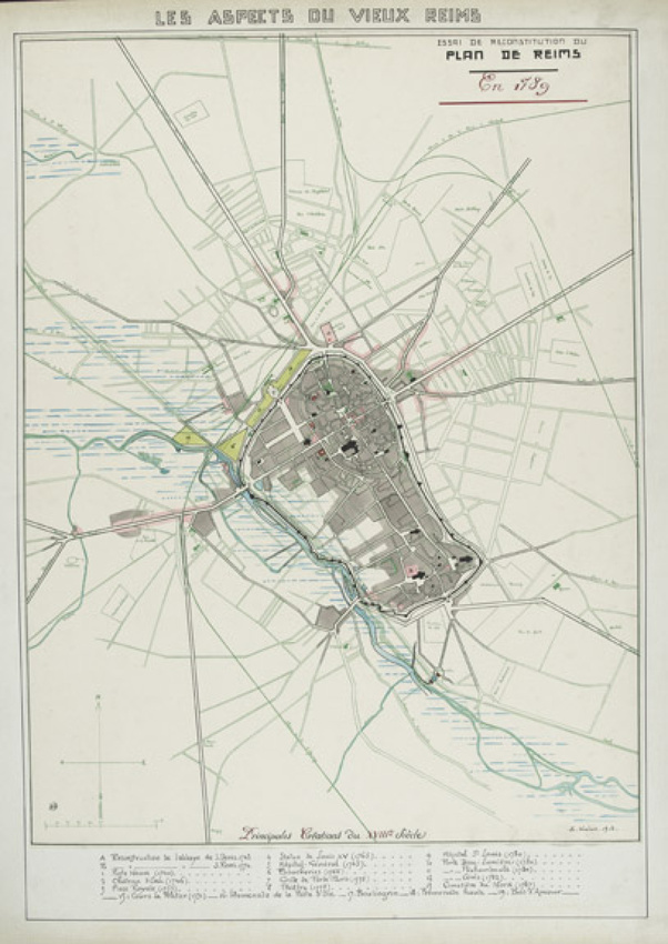 Ernest Kalas - Plan de Reims en 1789
