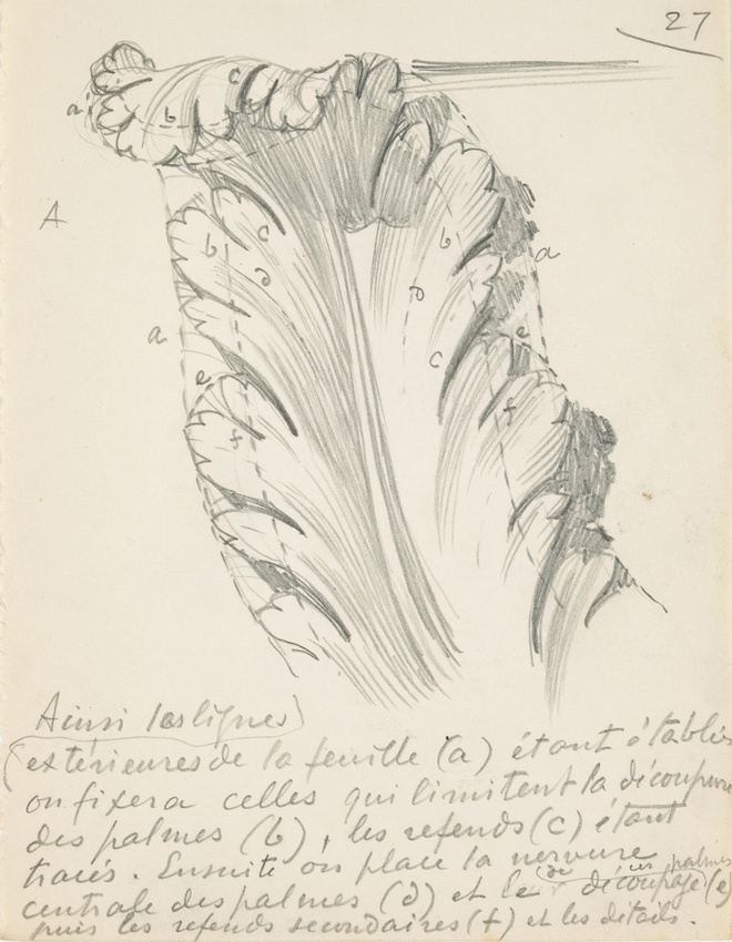 Eugène Grasset - Feuille à retroussis