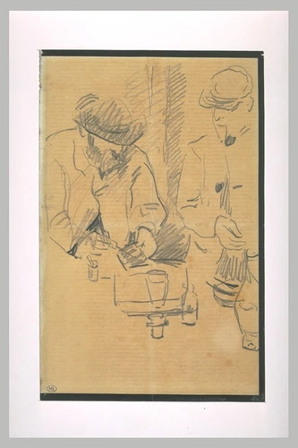 Paul Cézanne - Cézanne gravant auprès du Docteur Gachet, ou 'La Morsure'