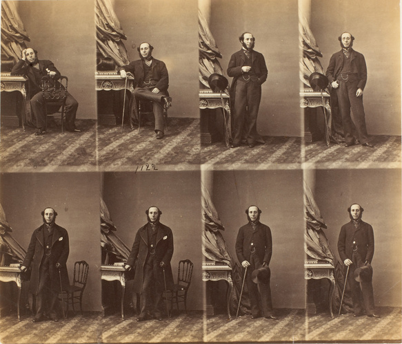 André Adolphe Eugène Disdéri - M. Davidson Rothschild en huit poses, deux assis,...
