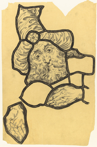 Eugène Grasset - La Tige de Jessé. Manassé. Détail d'exécution pour le vitrail d...
