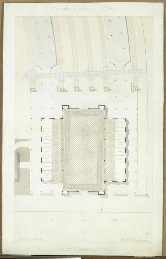 Juste Lisch - Gare du Champ-de-Mars de l'Exposition universelle de 1878, plan