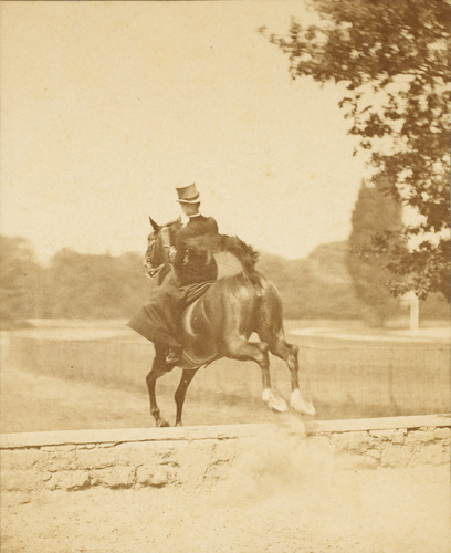 Louis Jean Delton - Cavalière en amazone sautant un obstacle