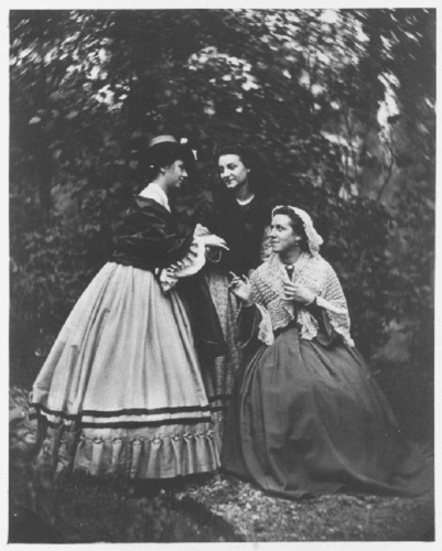Achille Bonnuit - Trois femmes au jardin (Charlotte Le Guay, Eugénie Derischweil...