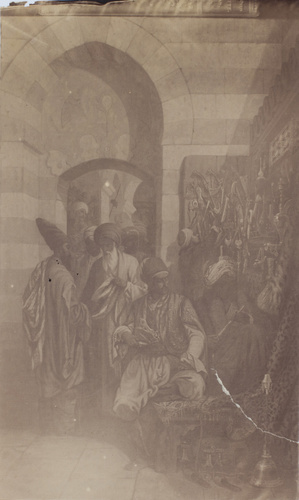 Henry Sauvaire - Peinture par Camille Rogier, "The arms stall"