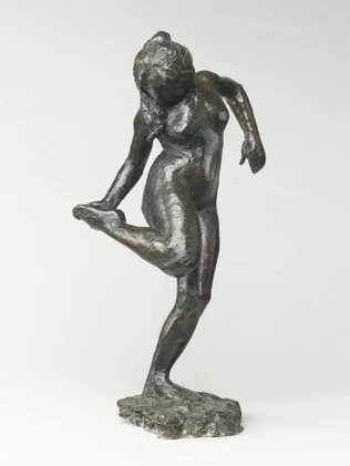Danseuse regardant la plante de son pied droit, première étude - Edgar Degas