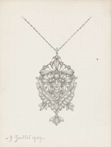 Enguerrand du Suau de la Croix - Pendentif à tête de personnage de face, motif v...
