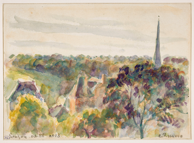 【希望者のみラッピング無料】 d'Eragny Vue - d'Orsay Musée | Pissarro Camille 絵画
