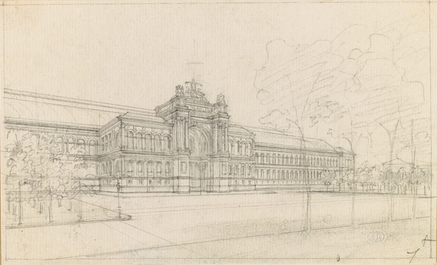 Max Berthelin - Palais de l'Industrie, façade principale, élévation