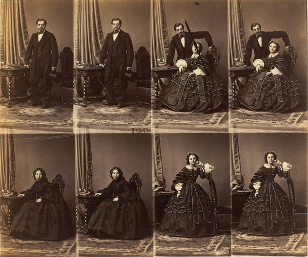M. et Mme Breyton et une femme en huit poses, deux de madame, deux