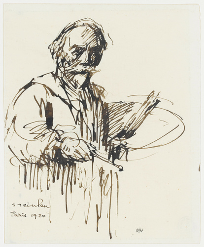 Théophile Alexandre Steinlen - Autoportrait en buste, palette en main