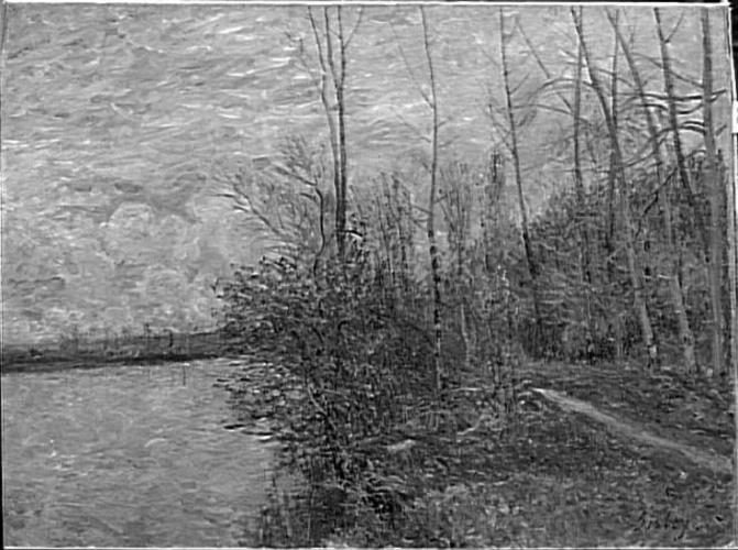 Alfred Sisley - Le Chemin des Petits-Prés à By. Temps d'orage