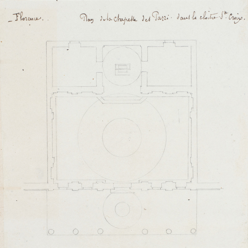 Edouard Villain - Plan de la chapelle des Pazzi dans le cloître Sainte-Croix, Fl...