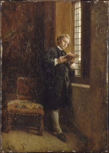Ernest Meissonier - Le Liseur noir, époque du XVIIe siècle