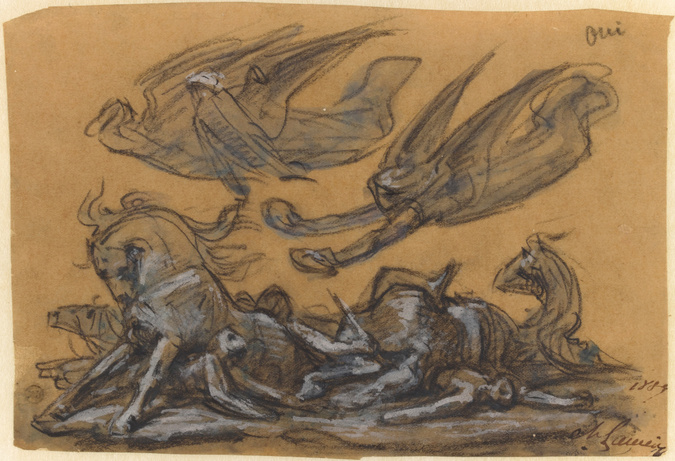 Charles Lameire - Projet de monument à Jeanne d'Arc, groupe sculpté du soubassem...