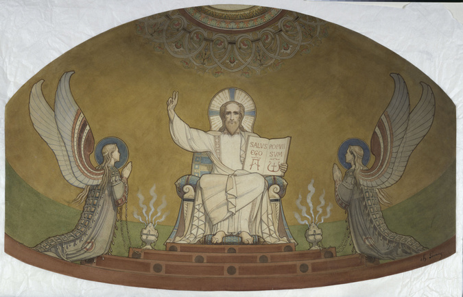 Charles Lameire - Eglise Saint-François-Xavier, coupole du transept, étude pour ...