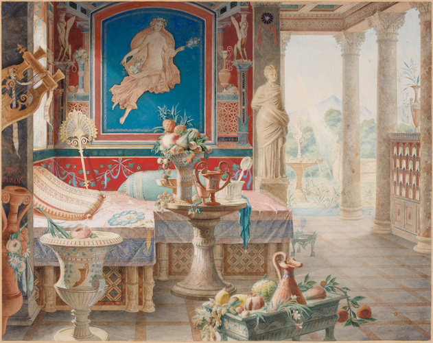 Félix Duban - Fantaisie architecturale de style pompéien
