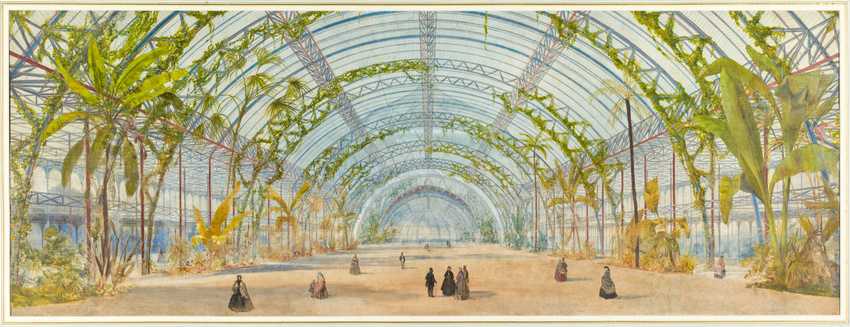 Owen Jones - Projet d'un Palais de cristal dans le parc de Saint-Cloud, vue inté...