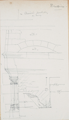 Victor Ruprich-Robert - Château de Bessire, plan d'un jambage et élévation parti...