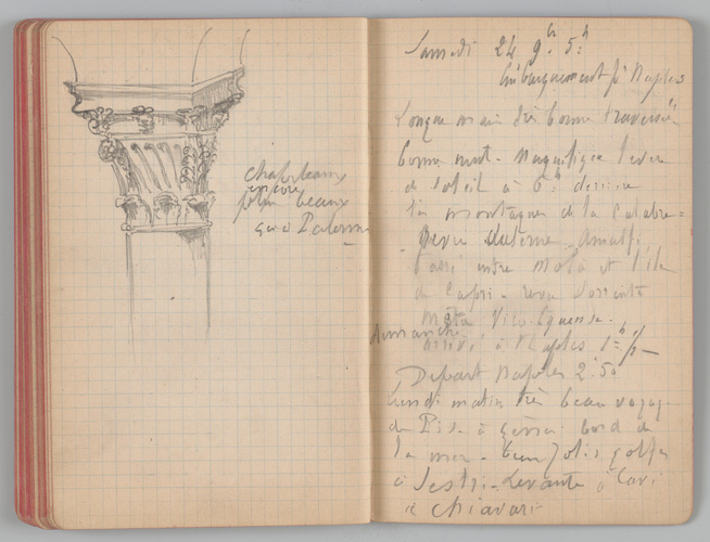 Charles-Justin Le Coeur - Carnet de notes concernant son voyage en Italie