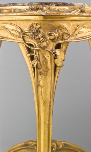 Louis Majorelle - Table de salon tripode, décor clématites