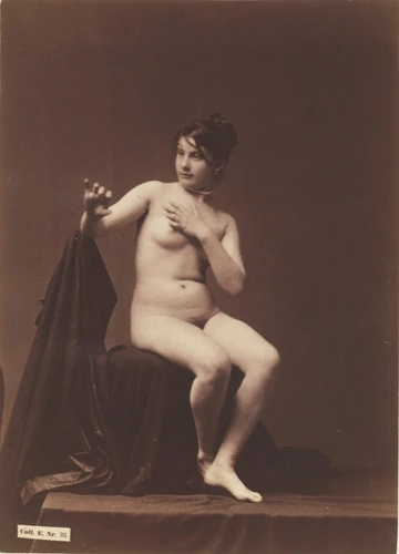 Jean-Louis Igout - Jeune femme nue assise, bras gauche sur la poitrine