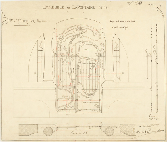 Hector Guimard - Paris 16e, 16, rue La Fontaine, Castel Béranger, propriété de M...