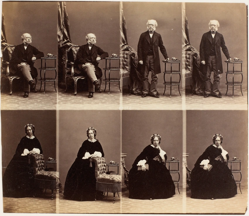 André Adolphe Eugène Disdéri - M. et Mme. Dingwall Fordyce en huit poses, quatre...