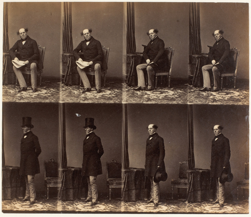 André Adolphe Eugène Disdéri - Lord Sydney en huit poses, quatre assis, quatre e...