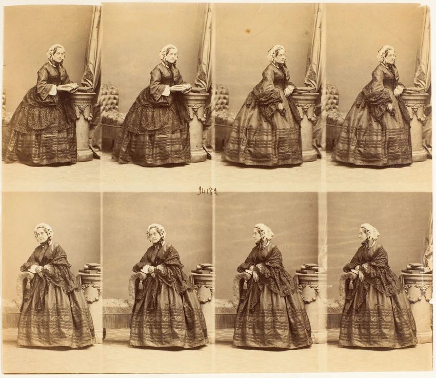 André Adolphe Eugène Disdéri - Lady James Stuart en huit poses en pied