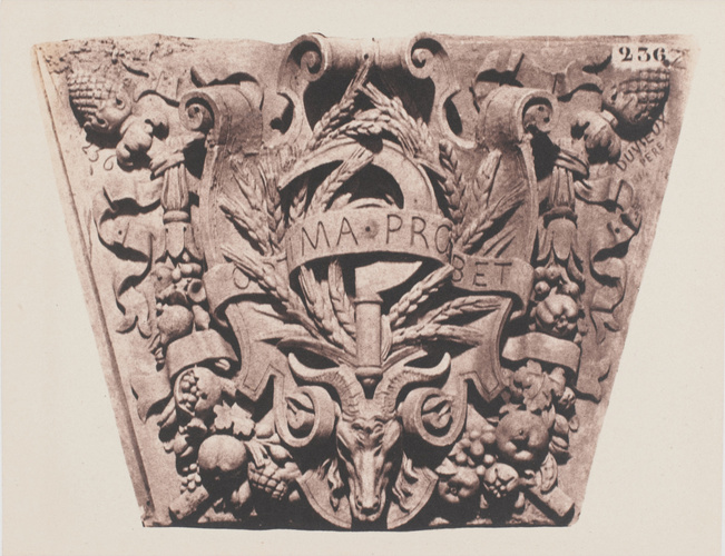 Édouard Baldus - Clé d'arcades, de Duvieux, décor du palais du Louvre, Paris