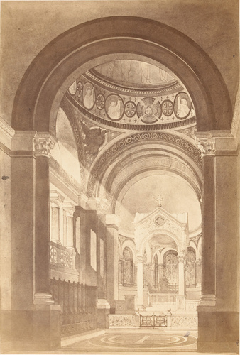Delmaet & Durandelle - Dessin d'une vue vers le choeur de la chapelle des Dames ...