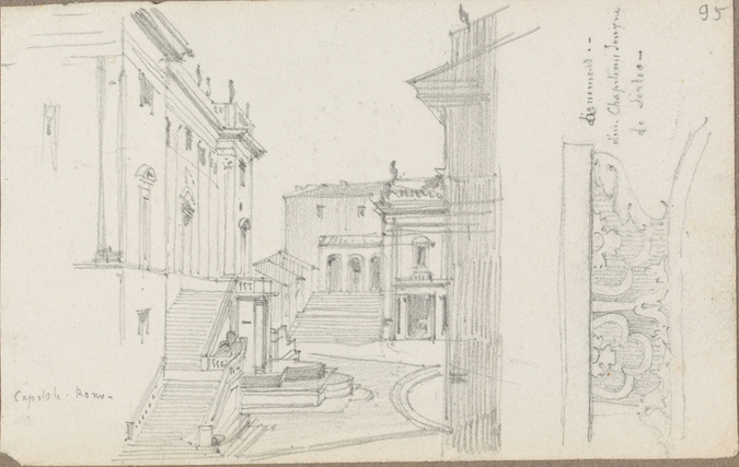 Louis Boitte - Rome, vue vers le palais du Sénateur et le palais des Conservateu...