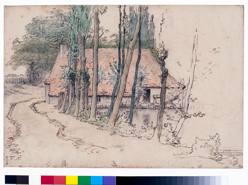 Jean-François Millet - Environs de Vichy, maison au bord de l'eau