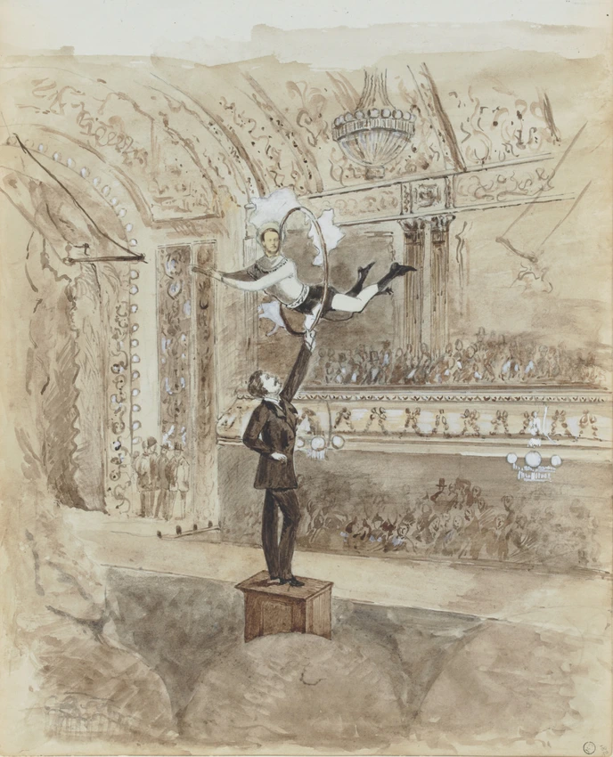 Georgiana Louisa Berkeley - Portrait d'homme en costume d'acrobate dans un cirqu...