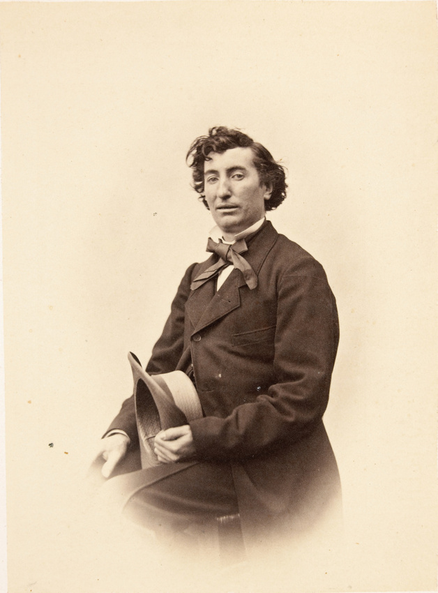 Achille Bonnuit - Homme assis, le chapeau à la main