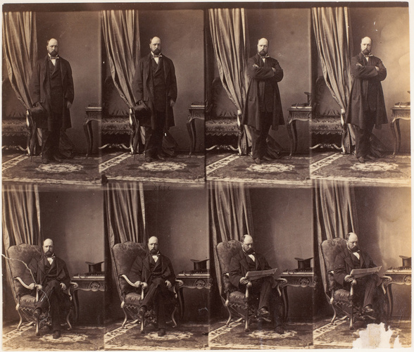 André Adolphe Eugène Disdéri - Comte Branicki en huit poses, quatre assis et qua...