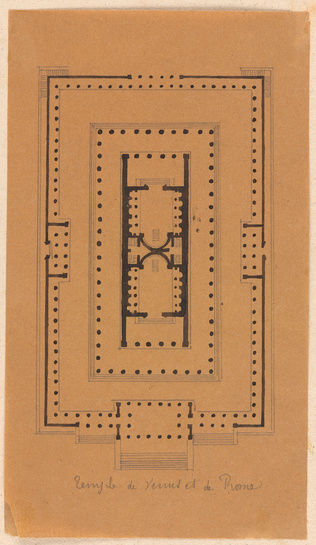 Edouard Villain - Plan du temple de Vénus et de Rome