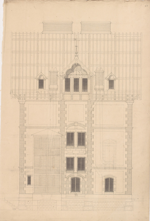 Louis Boitte - Orphelinat à Montier-en-Der, projet pour l'une des façades latéra...