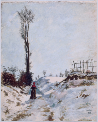 Paul Gachet - Paysage de neige, 'Chemin creux'